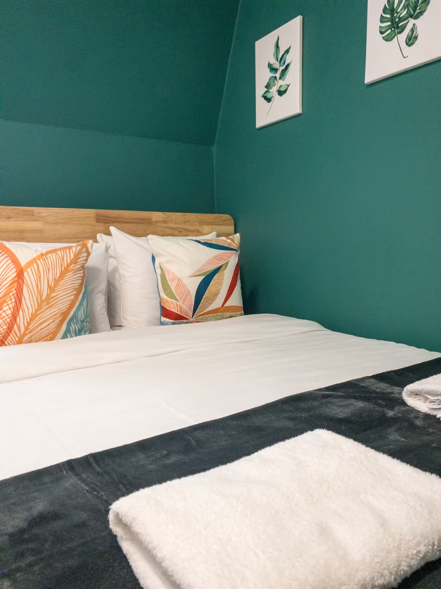 Private room with fresh linens and pillows