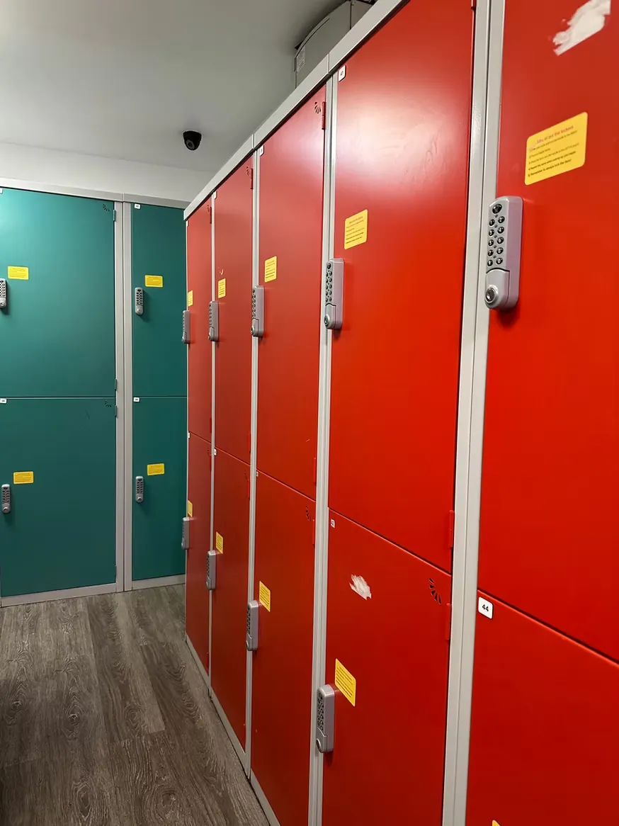 Secure luggage lockers with keypad locks