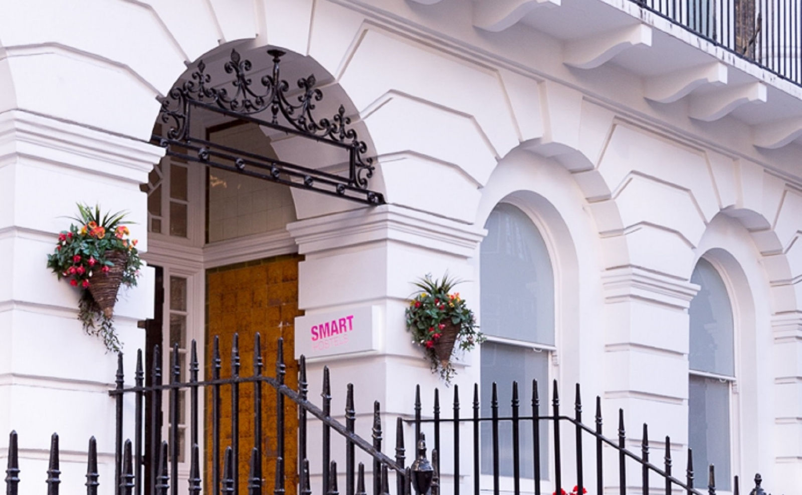 Front entrance and iron railings